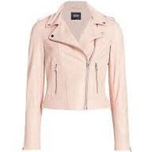 Lamarque NWT Donna Leather Jacket in Ballet Pink